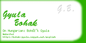 gyula bohak business card